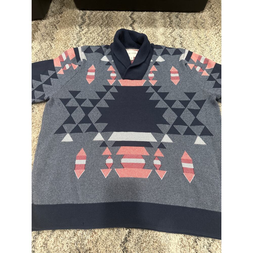 Sun+Stone Geometric Pattern Sweater/Cardigan Men’… - image 3